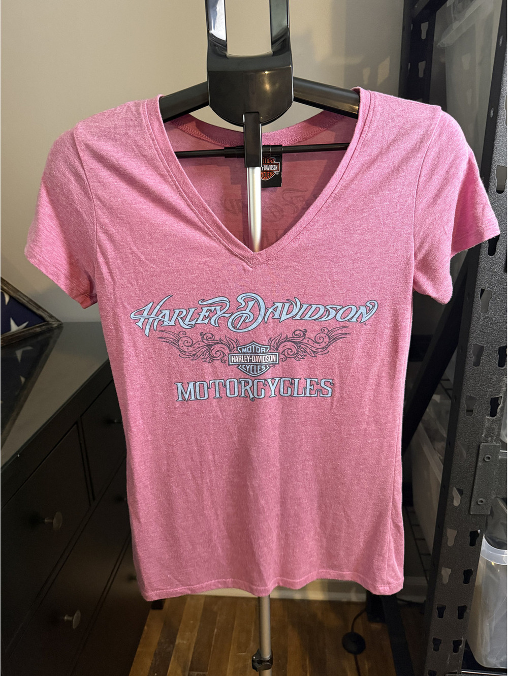 Harley Davidson Bahamas Pink Women’s V Neck Graphic T Shirt